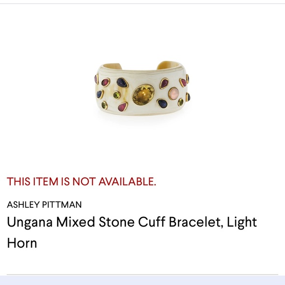 Ashley Pittman Ungana mixed stone cuffed bracelet light horn - Picture 1 of 11